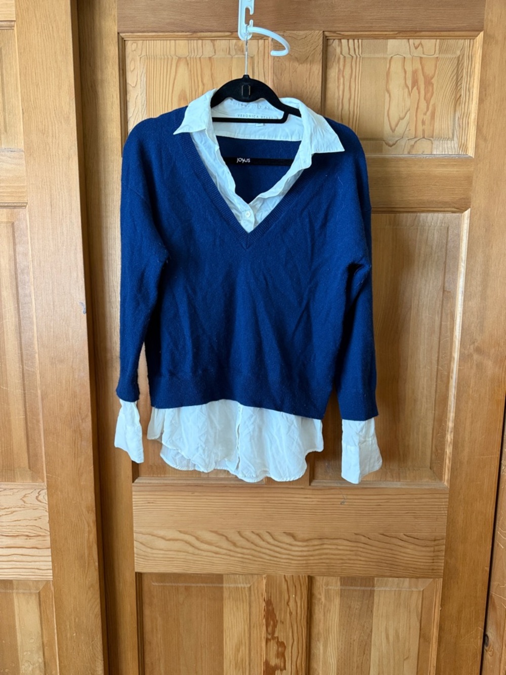 Veronica Beard Navy Blue V-neck Sweater
